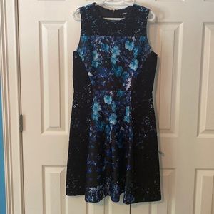 Office/court blue and black dress